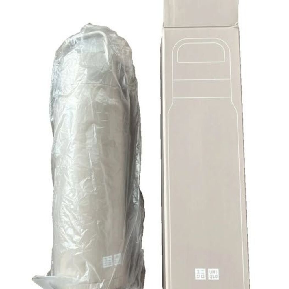 Uniqlo Beige Stainless Steel Water Bottle 16oz – Carbonated Drink Safe Vent Lid - Picture 4 of 16
